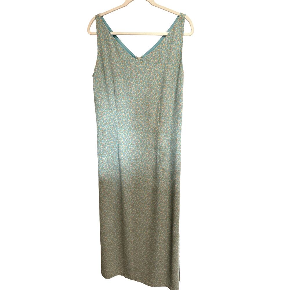 90s VTG Crazy Horse Liz Claiborne V-Neck Sleeveless Sundress Sz 12 Cottagecore
